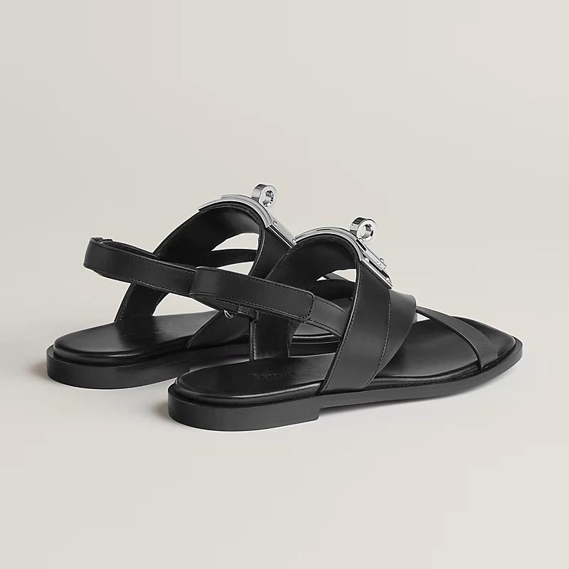 Giày Hermes Ines Sandal Nữ Đen